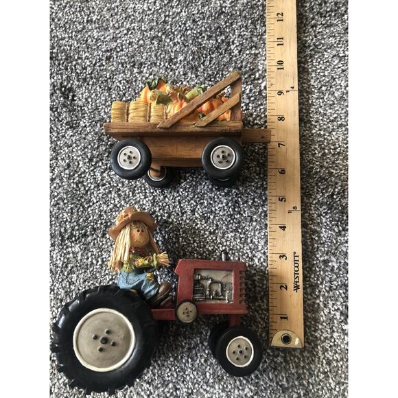 Scarecrow Tractor Halloween Thanksgiving Autumn Pumpkins Decor VTG With Box EUC - Picture 9 of 10